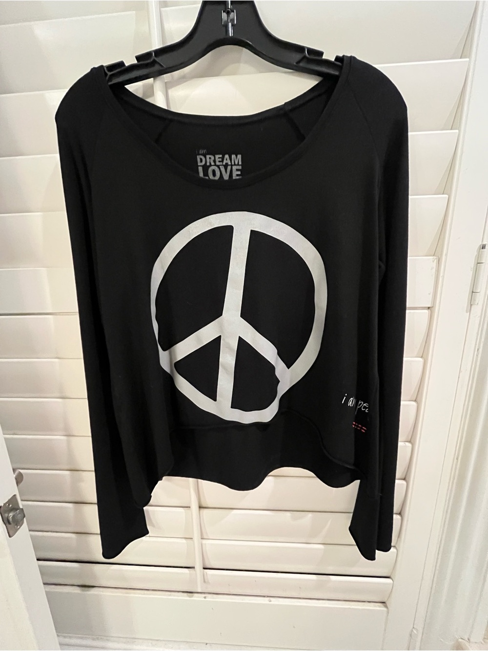 Women's Black Peace Sign Pullover Top